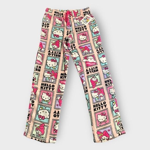 Hello Kitty Sanrio Melody Panels Fuzzy Soft Touch Pajama Pants Womens size M New - Picture 1 of 9